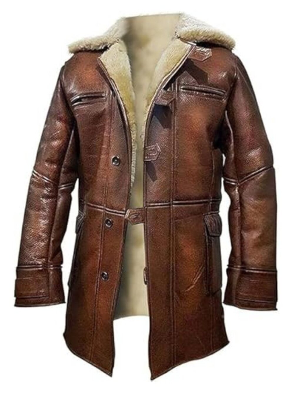 Men Bane Leather Coat Tom Hardy Dark Knight Style Winter Shearling Jacket